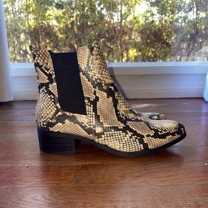 Faux Snakeskin Booties